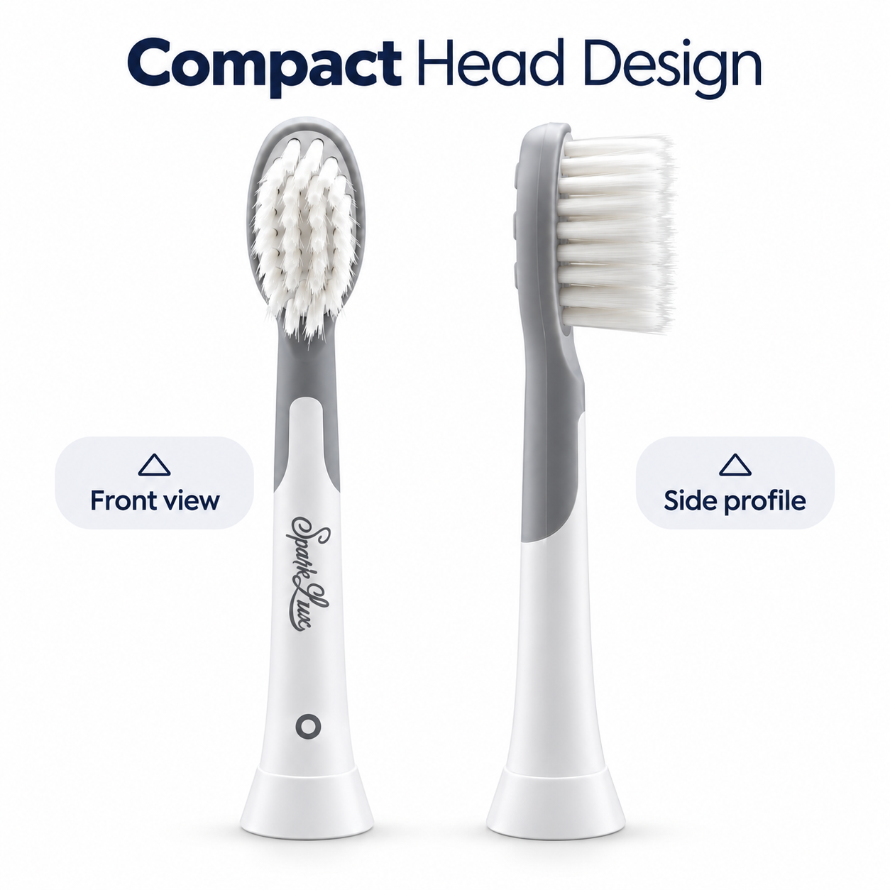 SparkLux PRO Replacement Toothbrush Heads – Pack of 4 – Soft Bristles – Compatible with SparkLux PRO Sonic Toothbrush – Gentle Daily Cleaning