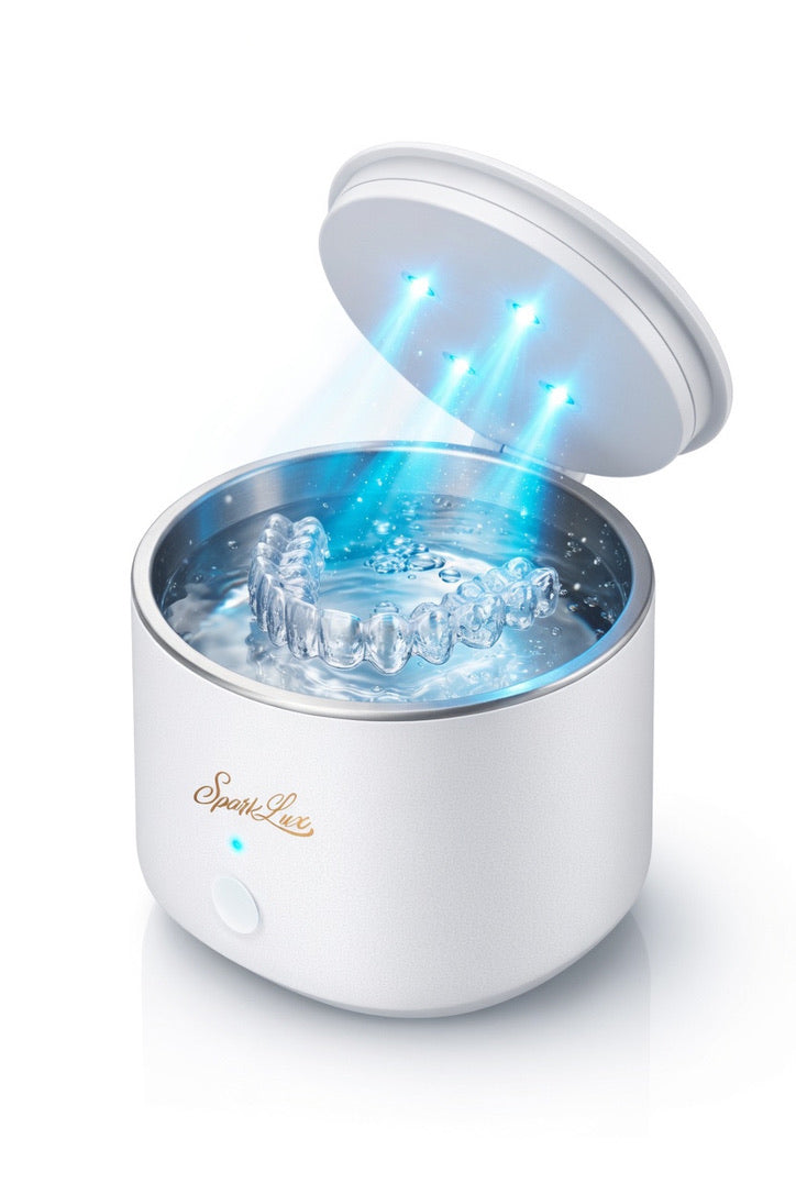 SparkLux Ultrasonic Cleaner – Compact, Rechargeable & Low-Noise Device for Aligners, Retainers, Dentures & Oral Appliances