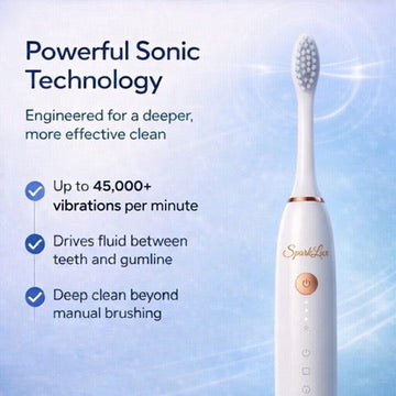 Cepillo de Dientes Sónico SparkLux, Limpia hasta 10 veces Mejor que un Cepillo de Dientes Manual, Diseñado y Recomendado por Profesionales Dentales