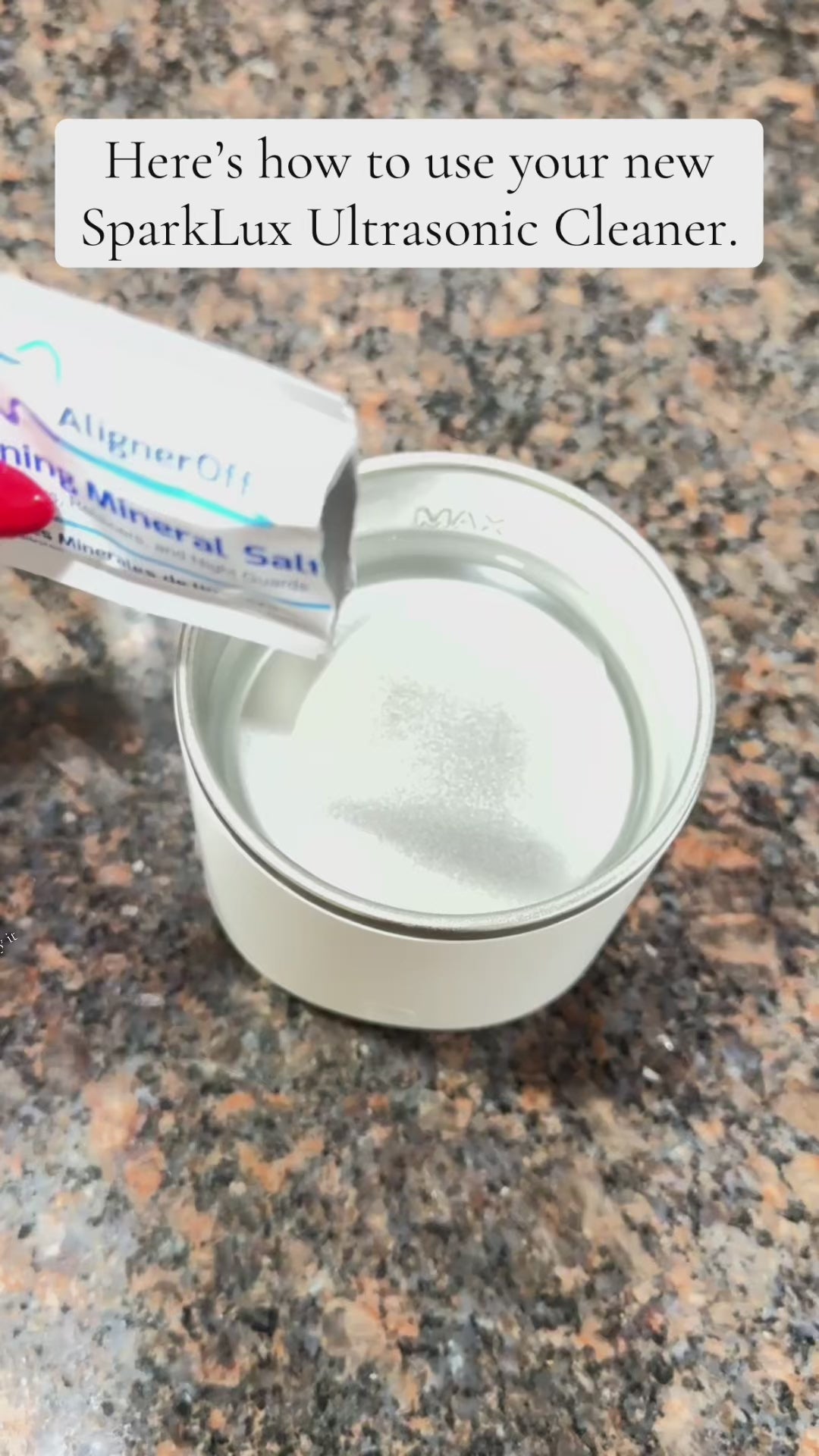 SparkLux Ultrasonic Cleaner – Compact, Rechargeable & Low-Noise Device for Aligners, Retainers, Dentures & Oral Appliances